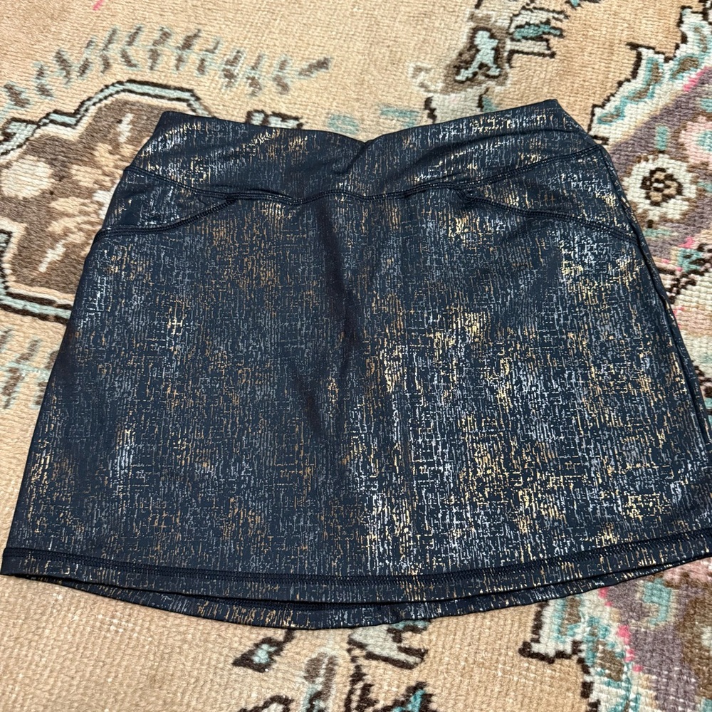 Lilly Pulitzer Black and Gold Luxletic Skirt